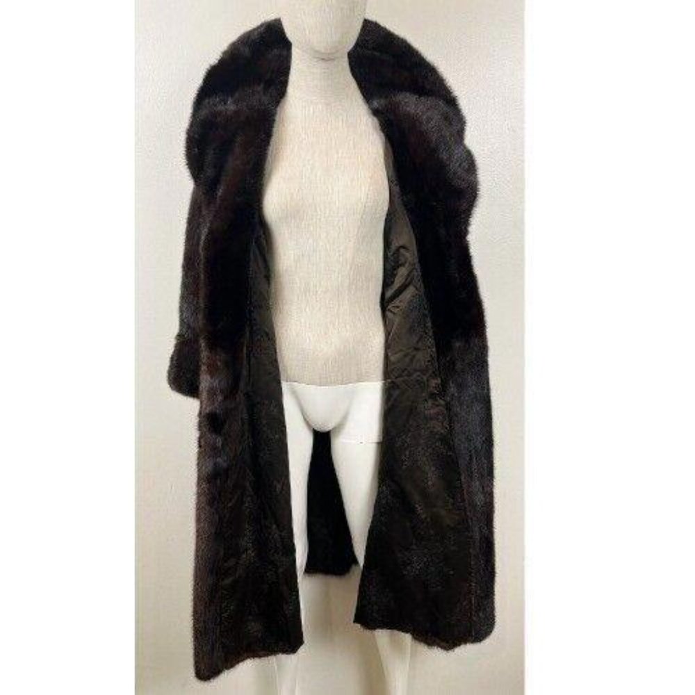 BIRGER CHRISTENSEN MINK MIDI SWING COAT M/L - Picture 8 of 16